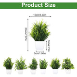 6 stuks kunstplanten, mini-kunstplanten met pot, kunststof kunstplanten, kleine kunstplanten, plastic decoratieve planten voor thuis, binnendecoratie