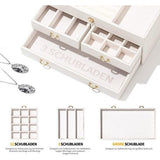 Sieradendoos, juwelenkistje met 2 laden, PU-leer, voor ringen, armbanden, oorbellen, fluwelen voering