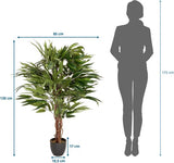 Kunstplant mango hoogte 130 cm groen 588 bladeren grote kamerplant mangoboom potplant boom kunstmatig