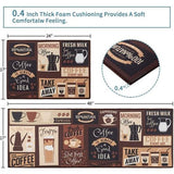 Set van 2 antislip keukenmatten en vloerkleden, wasbare rubberen mat, deurmatloper, microvezeltapijtset