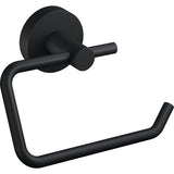 Moon Black Toilet Roll Holder, Matte Black - Roll Holder without Lid for Bathrooms in Industrial Style and Modern Bathrooms - Drill-Free, Includes Adhesive Solution - 99 mm x 140 mm x 53 mm