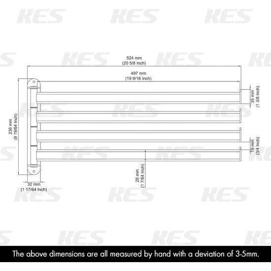 Swivelling Towel Rail 4 Arms Bathroom Stainless Steel Bath Towel Holder 50 cm 180° Rotation Brushed A2104S4L50-2
