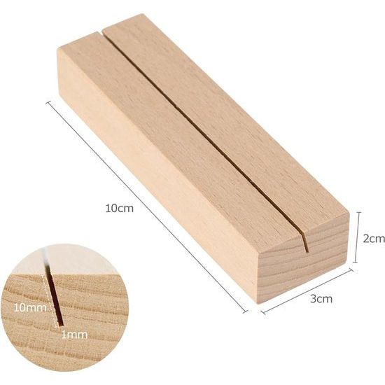20 stuks houten kaarthouders, tafelkaarthouders met dubbelzijdige lijm, positiekaarthouder, naambordhouder, fotoclip, positieshouder van hout voor bruiloften, restaurants en banketten