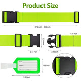 Kofferriemen, 4 stuks, verstelbare kofferband met adresplaatje, 2 kleuren, kruisband, kofferbanden voor koffermarkering, reisaccessoires, bagageriem, bagageriem voor veilig sluiten