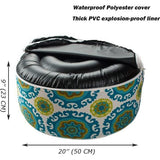 Opblaasbare kruk voor buiten, 50 x 23 cm, van polyester en pvc, voor strand, tuin, zwembad, woonkamer, groen