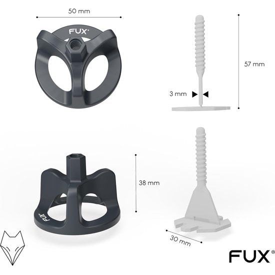 Tegelnivelleringssysteem 3 mm, tegelzeterset: 50 trekkappen 3 mm + 100 schroefdraadzakken, tegelleghulp set tegels legsysteem tegellegger gereedschapsset (150 set 3 mm)