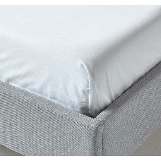 Effen geverfd onderlaken 240 x 275 cm 100% puur Egyptisch katoen, 200 draden perkal onderlaken wit