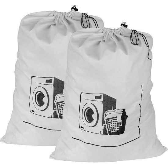 2-pack katoenen linnen waszakken Heavy Duty 45x65cm Super speelgoedvuilzakken Trekkoord met trekkoordsluiting Machinewasbaar en herbruikbaar
