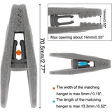 20 Pack Fluwelen Hanger Clips Set, Wasknijpers Sterke Vingergreep Flocked Rok Clips Perfect voor gebruik met Smalle Fluwelen Hangers - Grijs