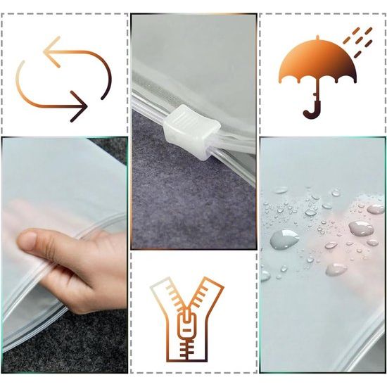 Ritszak, herbruikbaar, 30 stuks, 17 x 25 cm, ritssluiting, reistas, waterdicht, frost ritssluiting, plastic zak, opbergzak voor kleding, ondergoed, handdoek, schoenen, cosmetica