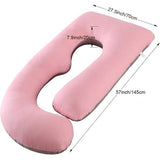 Zwangerschapskussen, zijslaapkussen, voedingskussen, U-vormig XXL steunkussen, 70 x 145 cm, groot lichaamskussen met afneembare en wasbare hoes, U-vormig zwangerschapslichaamskussen