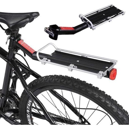 Fietsbagagedrager, snelsluiting, lichtgewicht bagagedrager achter, universele belasting van 9 kg, geschikt voor de meeste mountainbikes met reflecterende elastische bagageband