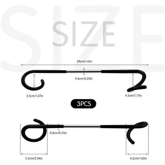 3 stuks lantaarnhouders voor camping, dubbele lantaarnhaken, campinglantaarnhouder, tentstokken, voor camping, terras, tuin voor minder dan Ø 32 mm pool