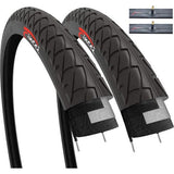 Paar Slick Road Mountain hybride fietsbanden 26 x 2.10 54-559 en autoventielbinnenbanden