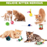 Kattenspeelgoed, 21 stuks, kattenspeelgoedset met kattentunnel, ballen, springspeelgoed, pluche speelgoed, speelgoedmuizen, teaser voor kitty, konijnen, puppy's