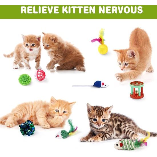 Kattenspeelgoed, 21 stuks, kattenspeelgoedset met kattentunnel, ballen, springspeelgoed, pluche speelgoed, speelgoedmuizen, teaser voor kitty, konijnen, puppy's