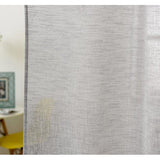 set van 2 gordijnen, transparant met lussen, linnen look, dubbel pak, doorschijnend, linnen gordijnen, landelijke stijl, voor Woonkamer, Kinderkamer, Slaapkamer, 140 x 245 cm, lichtgrijs