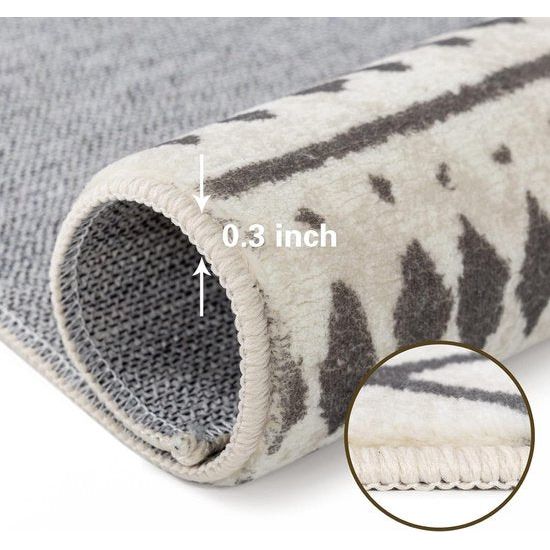 Lopertapijt 60 x 210 cm antislip lang keukentapijt wasbaar vloerkleed runner zacht microvezel geometrisch vloerkleed hardlooptapijt (beige)