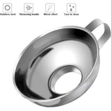 Inblikkende trechter, 2 stuks roestvrijstalen inblikkende trechter met brede opening voor het overbrengen van vloeibare oliepoeder, bonen en jam (klein en groot)