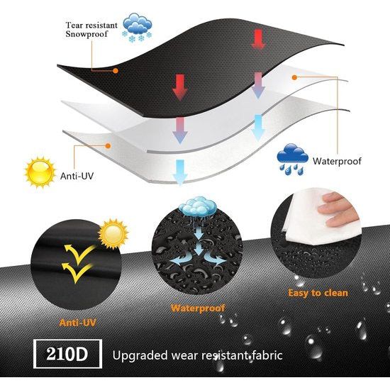 Hangstoelhoes, groot, afdekzeil, hangstoel, beschermhoes, afdekhoes voor zweefstoel, stof met PU-overtrek, regenafdekking, waterdicht, ademend, zwart