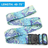 2 stuks kofferriem, kofferband, verstelbare, gepersonaliseerde bagageriem met afsluitbare gesp voor koffer, riem, reistas (blauwe bloem)