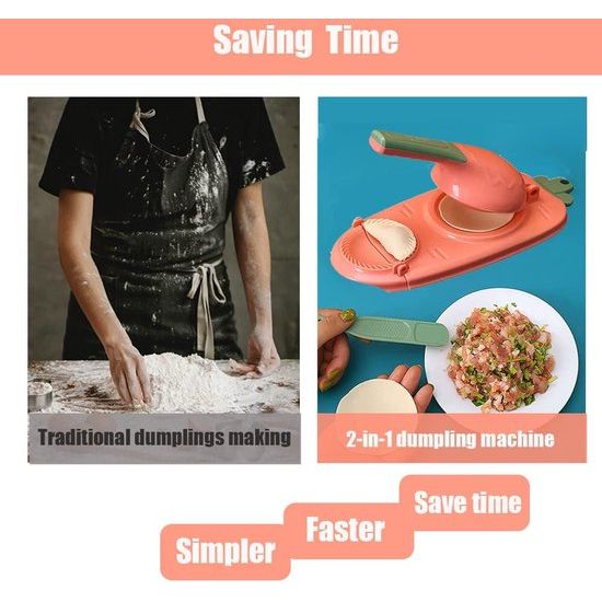 2 stuks Handmatige Dumpling Wrapper Making Mold, Nieuwe 2-in-1 Knoedelvormdruk, Dumpling Maker, Knoedelvormer, Deegzakvormer, Dumpling Deegbladeren, Ravioli Vormer