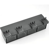 Tandenborstelhouder voor badkamer Zwarte kamer Aluminium 4 sleuven Tandenborstelhouder Hoekopbergdoos Geen boren Automatische installatie - Zelfklevend