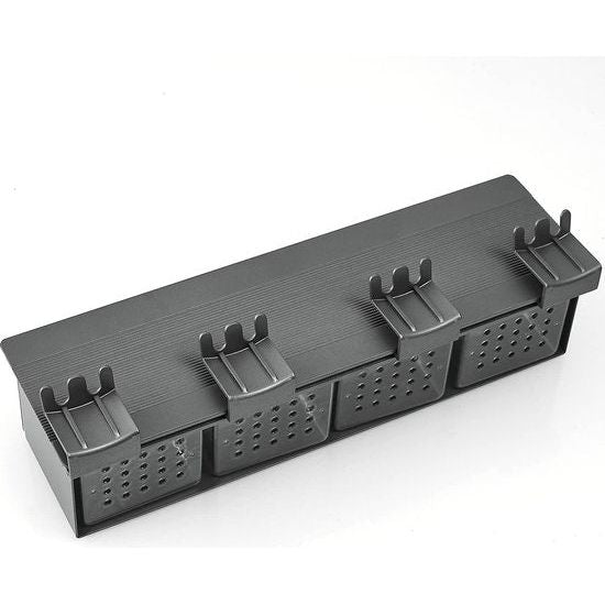 Tandenborstelhouder voor badkamer Zwarte kamer Aluminium 4 sleuven Tandenborstelhouder Hoekopbergdoos Geen boren Automatische installatie - Zelfklevend