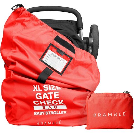 Transporttas voor kinderwagen – reistas/beschermhoes vliegtuig – buggytas – vliegreizen en opbergen – robuust en waterdicht, rood, kinderbagage