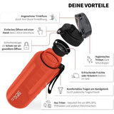 uberBottle crystalClear Drinkfles + Zeef - 1,5 L - BPA-vrij - Waterfles voor sport, sportschool, fitness, buitenshuis, wandelen - Grote sportfles gemaakt van Tritan - Licht, onbreekbaar, duurzaam