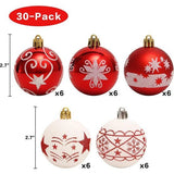 30 stuks 6 cm onbreekbaar rood wit kerstboom kerstballen voor feest bruiloft kerstvakantie