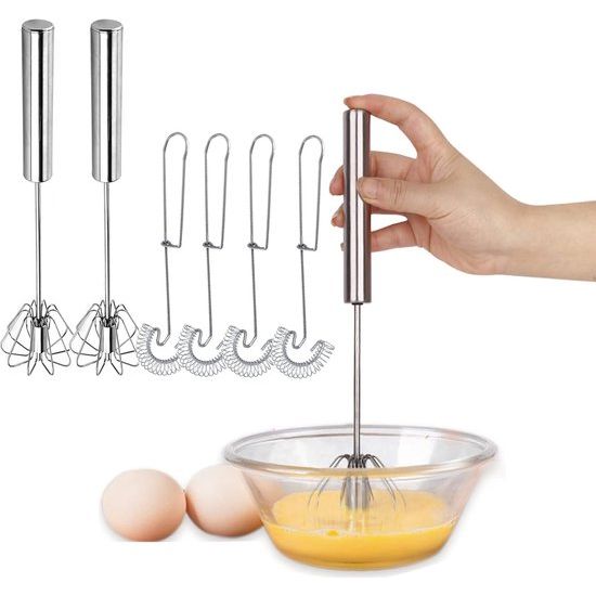 Stainless Steel Spiral Brush Whisk 6 Pieces Mixer Milk Frother Mini Whisk for Mixing / Whipping Stirring Kitchen Utensils