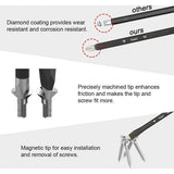 6 stuks magnetische schroevendraaierset, 3 sleuven en 3 kruiskop schroevendraaierset met diamantpunt, roestbestendige schacht, kleurgecodeerde antislip handgreep voor reparatie