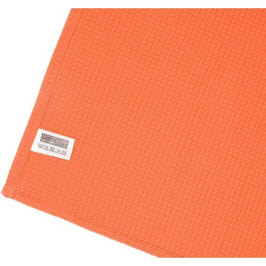 Deken van katoen, wafelpiqué, lichte knuffeldeken van 100% katoen, luchtige plaid, veelzijdig inzetbaar, onderhoudsvriendelijke deken, koraalrood, 150 x 200 cm