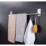 Towel Rail 5 Hooks No Drilling Kitchen Rail Hanging Rail Self-Adhesive Towel Holder Bathroom and Kitchen No Drilling Stainless Steel 40 cm (2)