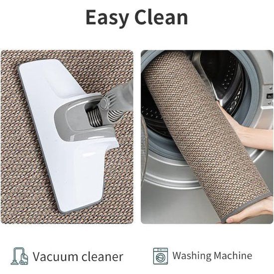 Keukentapijt wasbaar antisliptapijt loper jute imitatieweefsel keukenmat keukenloper vuilvangmat keuken- en eetkamerset natuurrubber achterkant 44 x 75 + 44 x 120 cm