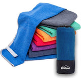 Microvezel handdoekenset, voor sauna, fitness, sport, strandhanddoek, sporthanddoek, 8 maten, 12 kleuren, blauw