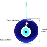 Boze Oogglas Blauw en Wit Groot Turks Oog 12cm met Gat Muurophanging (Klassiek) Translation: Boze Oogglas Blauw en Wit Groot Turks Oog 12cm met Gat Muurophanging (Klassiek)
