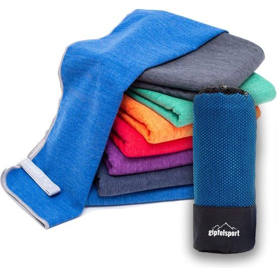 Microvezel handdoek, voor sauna, fitness en sport - strandhanddoek, sporthanddoek - 50x30cm - Blauw Gepatroneerd