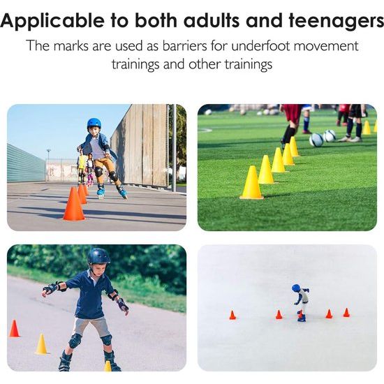 Markeerkegels, Markeerkegels, voetbal, 19 cm hoog, onbreekbaar, trainingshulp, doelkegels, verkeersopvang voor kinderen, sport, paardrijden en Hondentraining