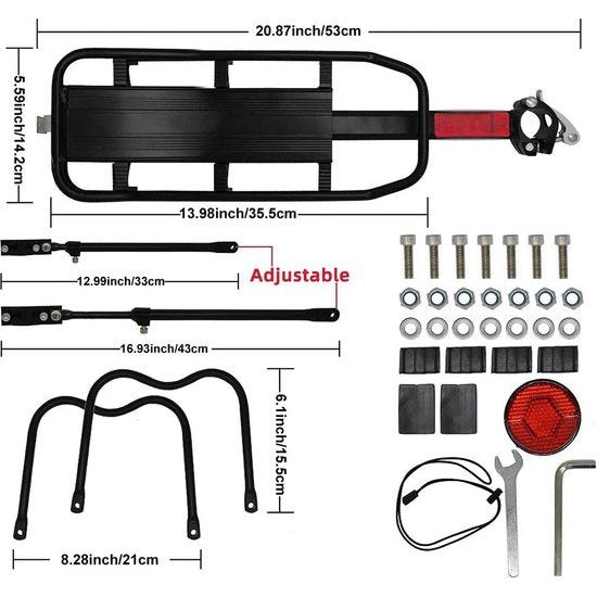 Fiets bagagedrager Quick Release Verstelbaar met spatbord Quick Release Mountainbike bagagedrager 50-75 kg laadvermogen Universeel laadvermogen