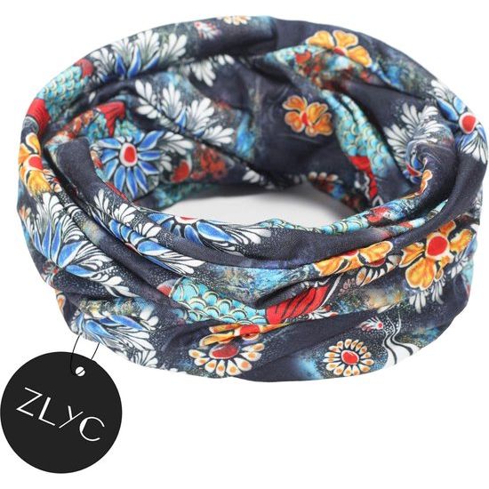 Beanie voor dames, lichte zachte jersey muts, bloemen, tulbandhoed