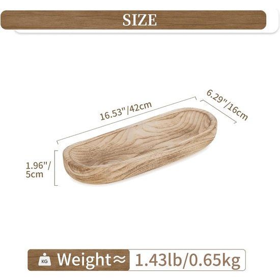 Houten schaal decoratieve houten dienblad decoratieve schaal: groot dienblad rechthoekig sleutelschaal hout lengte 42 cm sleutel schaal kaarsen bord fruitschaal tafel decoratief dienblad