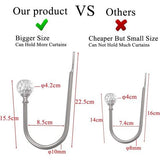 Gordijnhouder, kristallen gordijnhouder, gordijn, holdbacks metaal, vouwbeugel voor gordijn, 2 stuks (mat zilver)