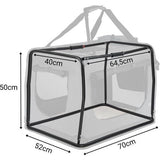 Hondentransportbox, hondentas, hondenbox, opvouwbare tas voor kleine dieren, (L) 70x52x50 cm, grijs