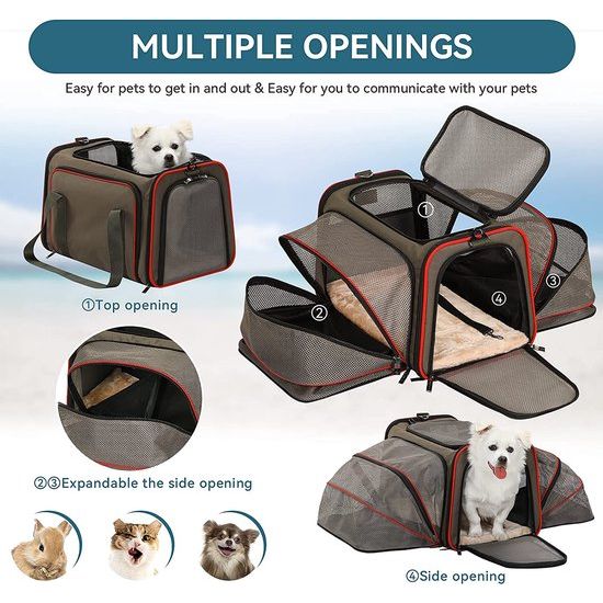 Opvouwbare Kat En Hond Transport tas, Cat Transport Box, hond draagtas, uitbreidbare Fly Bag, Oxford doek met Schouderriem, voor Kat en hond