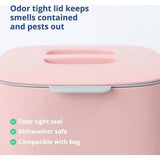 Keukencompostcontainer - gemakkelijk te reinigen voedselafvalcontainer voor de keuken | keukencompostcontainer voor het werkblad, emmer voor keukenafval (2,6 liter) - roze