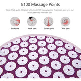 Acupressuurset Acupressuurmat met kussen - Acupressuurkussen Massagemat met 2 stuks Massageballen Goed voor verlichting van hoofd-nekpijn, pijnverlichting, bloedcirculatie met draagtas