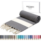 XXL 8x Fouta strandhanddoek, handdoek, saunahanddoek, badhanddoek, hamamdoek, cadeauset, extra groot, licht, 100 x 200 cm (kleuren: babyink-hemelsblauw-zalm-cappuccino-kaki-jeansblauw-koraal-aqua)