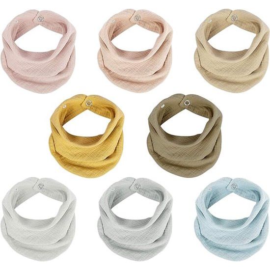 Baby driehoekige sjaalslab, mousseline halsdoek baby met verstelbare drukknoop, zachte en absorberende mousseline doeken babykwijlslabbetjes voor jongens, meisjes, baby's, peuters, unisex